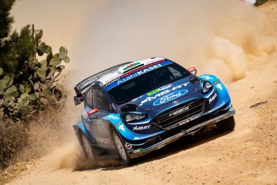 Elfyn Evans and Scott Martin starting with Ford Fiesta WRC at Shell Helix Rally Estonia